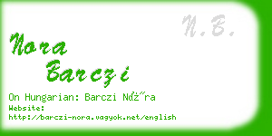 nora barczi business card